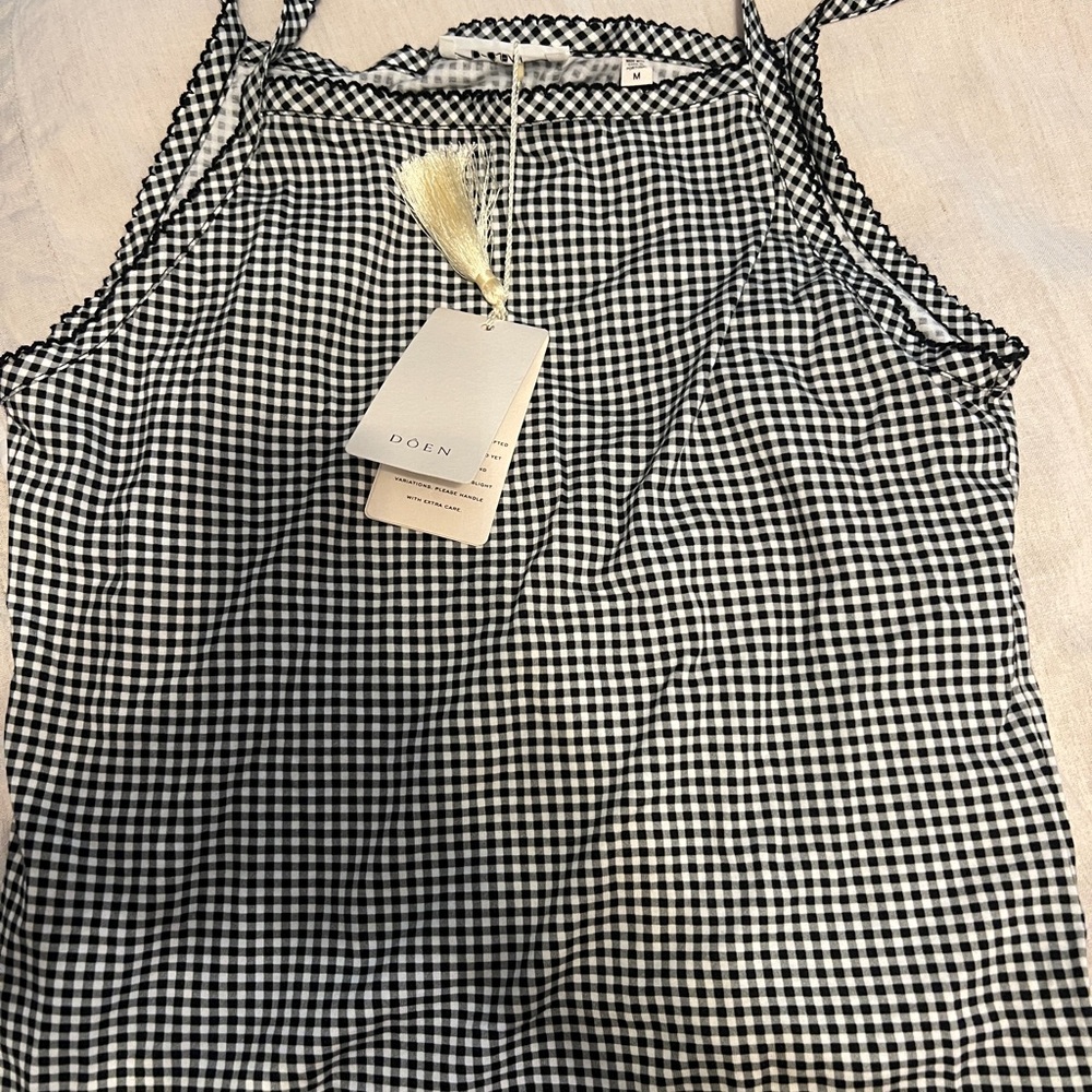 NWT Doen Angie Tank in Gingham - Picture 3 of 4